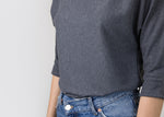 Gia Boat Neck Knit Top Grey