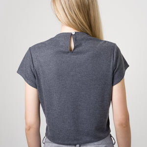 Lucy Mock Neck Knit Top Grey