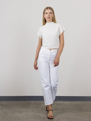 Lucy Mock Neck Top Ivory